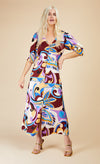 Retro Print Button Front Midi Dress by Vogue Williams