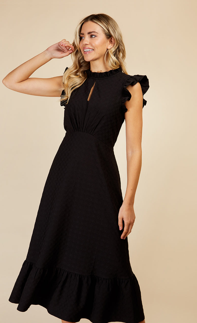 Cute Black Midi Dress - Smocked Midi Dress - Black Dress - Lulus