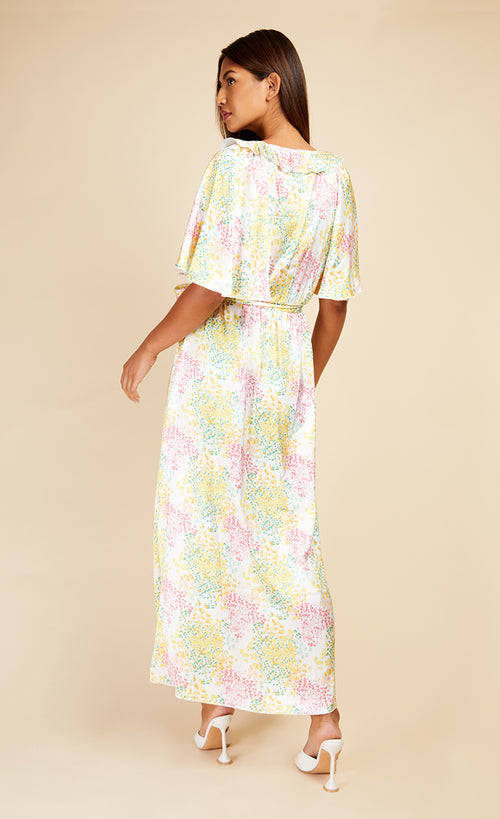 Blossom Frill Mock Wrap Maxi Dress