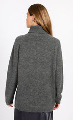 Grey Knit Roll Neck Jumper by Vogue Williams