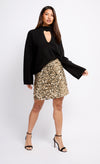 Gold Sequin Mini Skirt by Vogue Williams