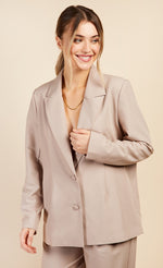 Stone Single Breasted Blazer by Vogue Williams