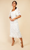 White Floral Organza Midaxi Dress