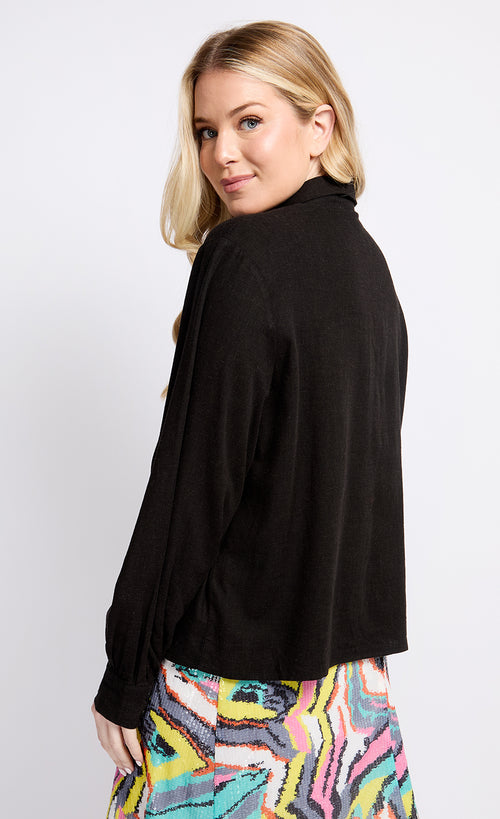 Black Linen Shirt by Vogue Williams