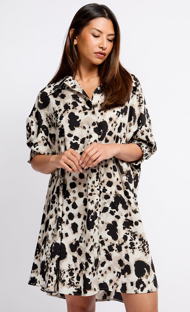Animal Print Shirt Dress by Vogue Williams
