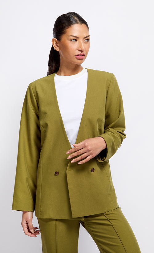 Olive Green Blazer by Vogue Williams