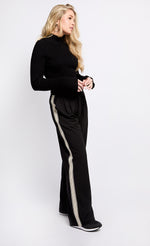 Black Contrast Side Stripe Trousers by Vogue Williams