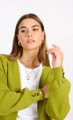 Olive Knit Cardigan by Vogue Williams