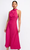 Pink Draped Neck Detail Midaxi Dress by Vogue Williams