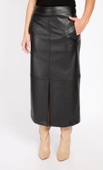 Black PU Midaxi Skirt by Vogue Williams