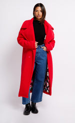 Red Teddy Coat by Vogue Williams