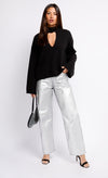 Silver Coated Trousers by Vogue Williams