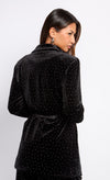 Black Velvet and Silver Diamanté Blazer by Vogue Williams