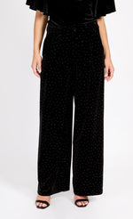 Black Velvet and Silver Diamanté Trousers by Vogue Williams