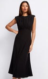 Black Gathered Detail Midaxi Dress by Vogue Williams