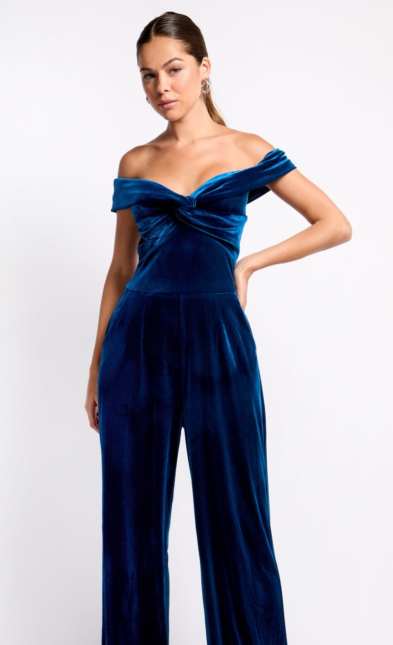 Petrol blue jumpsuit on sale