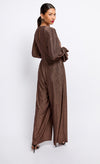 Brown Metallic Cut Out Jumpsuit by Vogue Williams