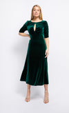 Green Velvet Keyhole Midaxi Dress by Vogue Williams