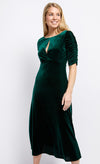 Green Velvet Keyhole Midaxi Dress by Vogue Williams