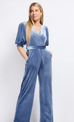 Blue Velvet Jumpsuit by Vogue Williams