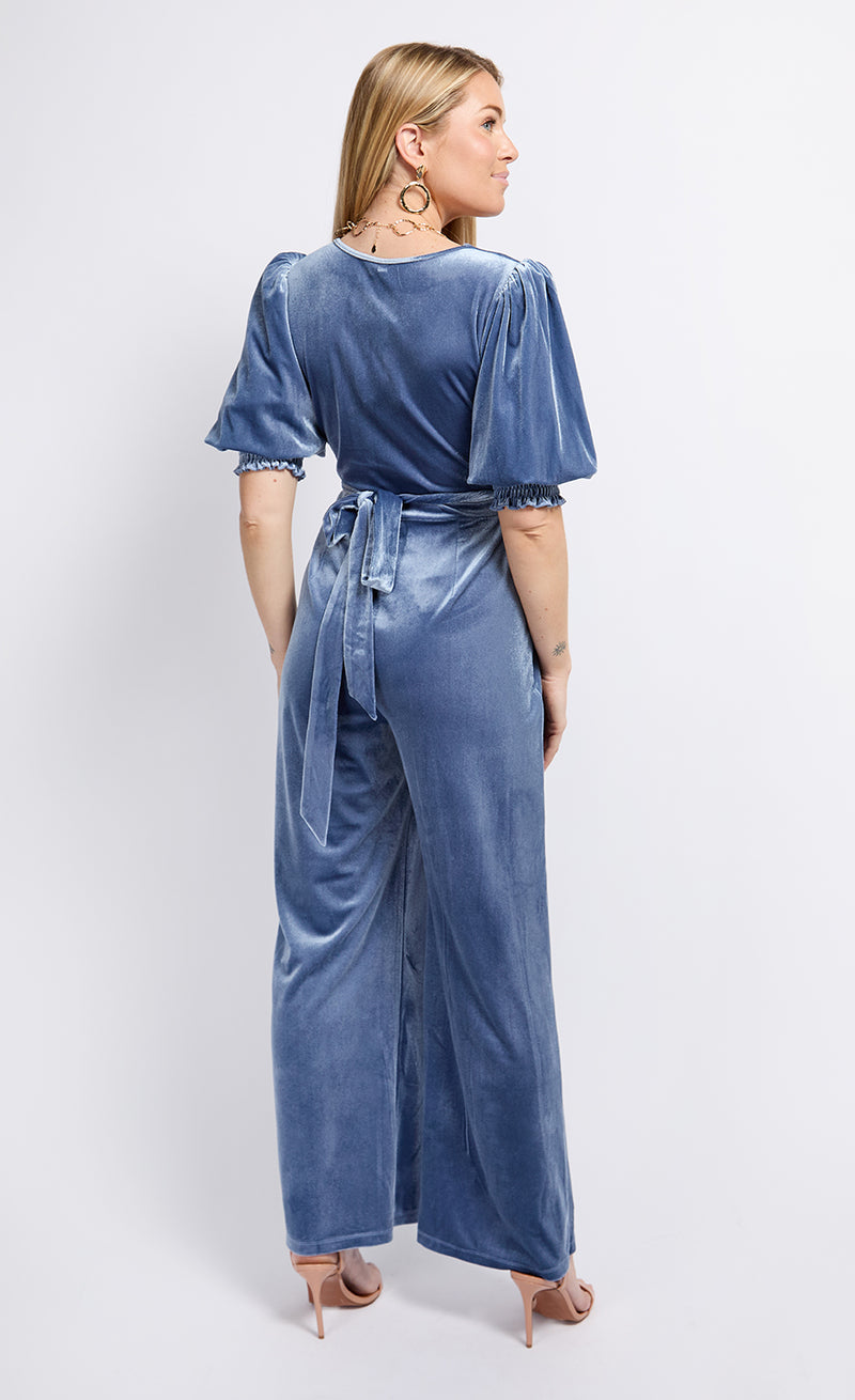 Blue Velvet Jumpsuit by Vogue Williams