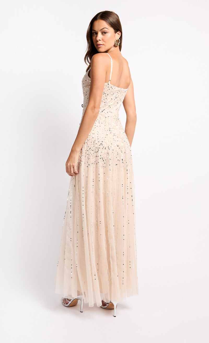 Cream Embellished Maxi Dress