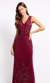 Cherry Red Embellished Deco Maxi Dress