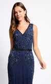 Navy Embellished Deco Maxi Dress