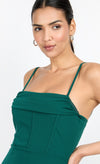 Emerald Green Corset Detail Midi Dress by Chloe Lewis