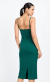 Emerald Green Corset Detail Midi Dress by Chloe Lewis