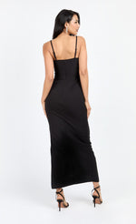 Black Corset Detail Maxi Dress by Chloe Lewis