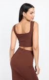 Chocolate Brown Button Front Bralette Top by Chloe Lewis