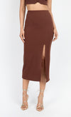 Chocolate Brown Midi Skirt by Chloe Lewis