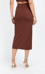 Chocolate Brown Midi Skirt by Chloe Lewis