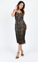 Black Lace Midi Dress by Chloe Lewis