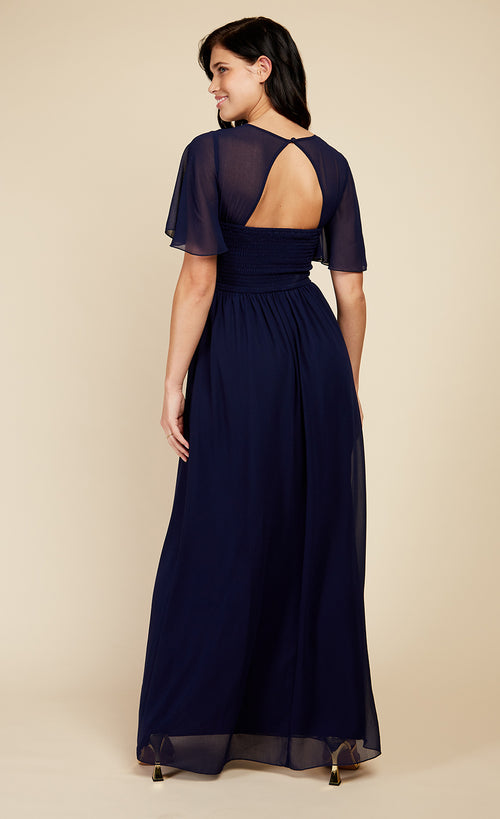 Navy Knot Detail Maxi Dress