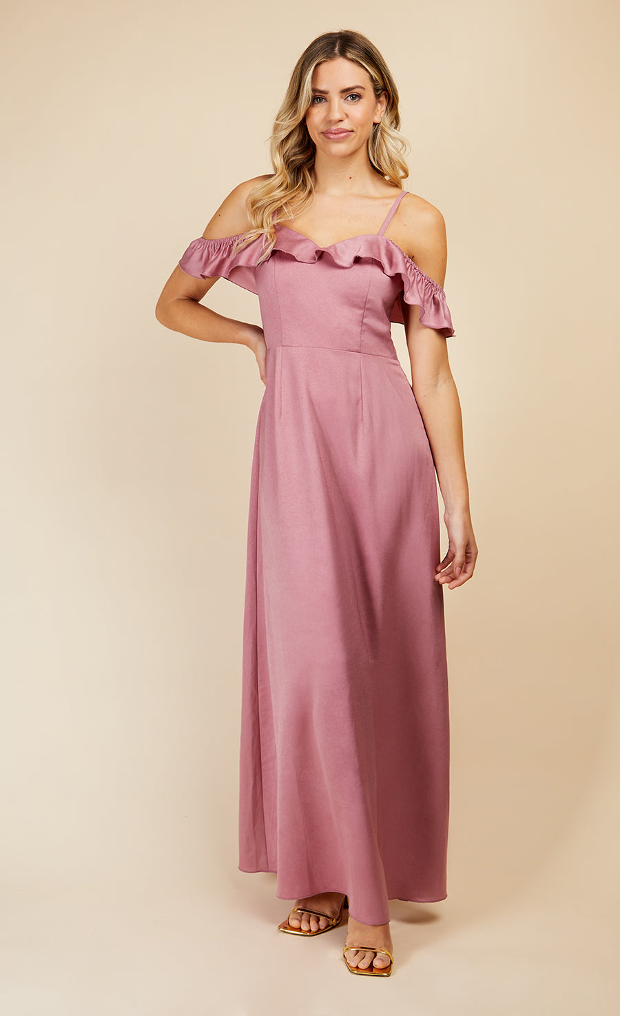 Little mistress shop rosette maxi dress