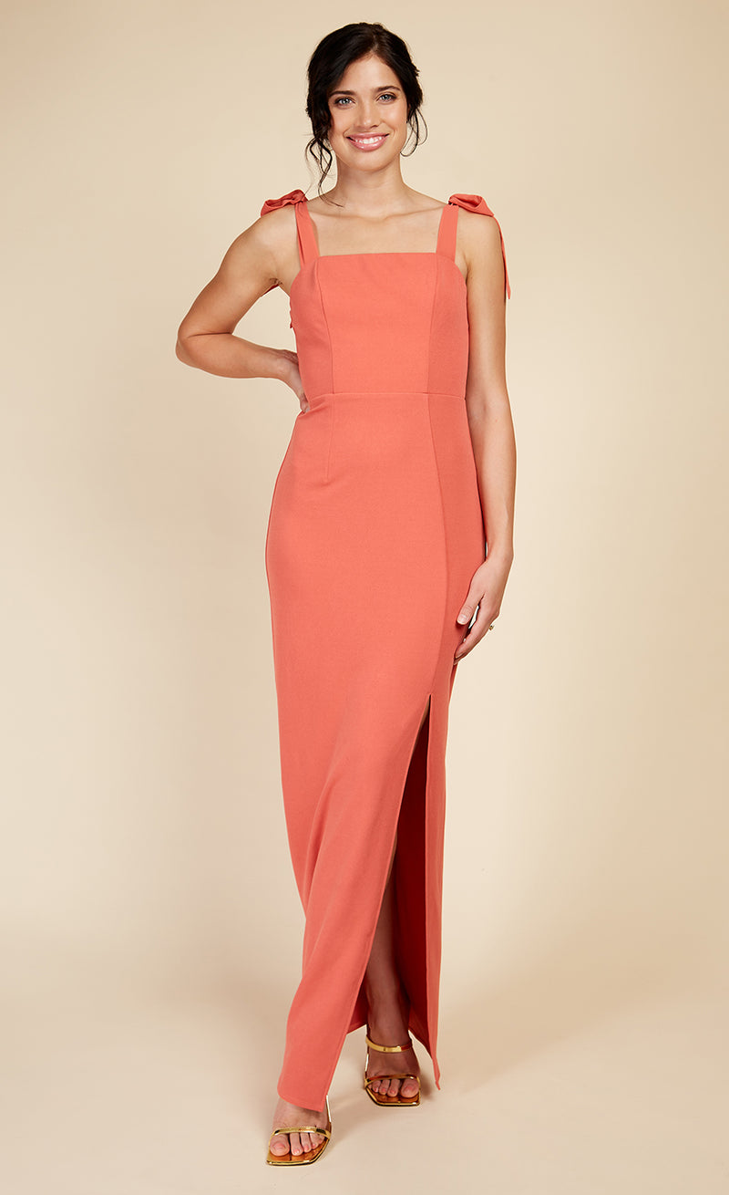 Leigh Strappy back Maxi Dress Coral