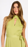 Olive Satin Midaxi Dress by Vogue Williams