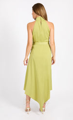 Olive Satin Midaxi Dress by Vogue Williams