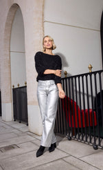 Silver Coated Trousers by Vogue Williams